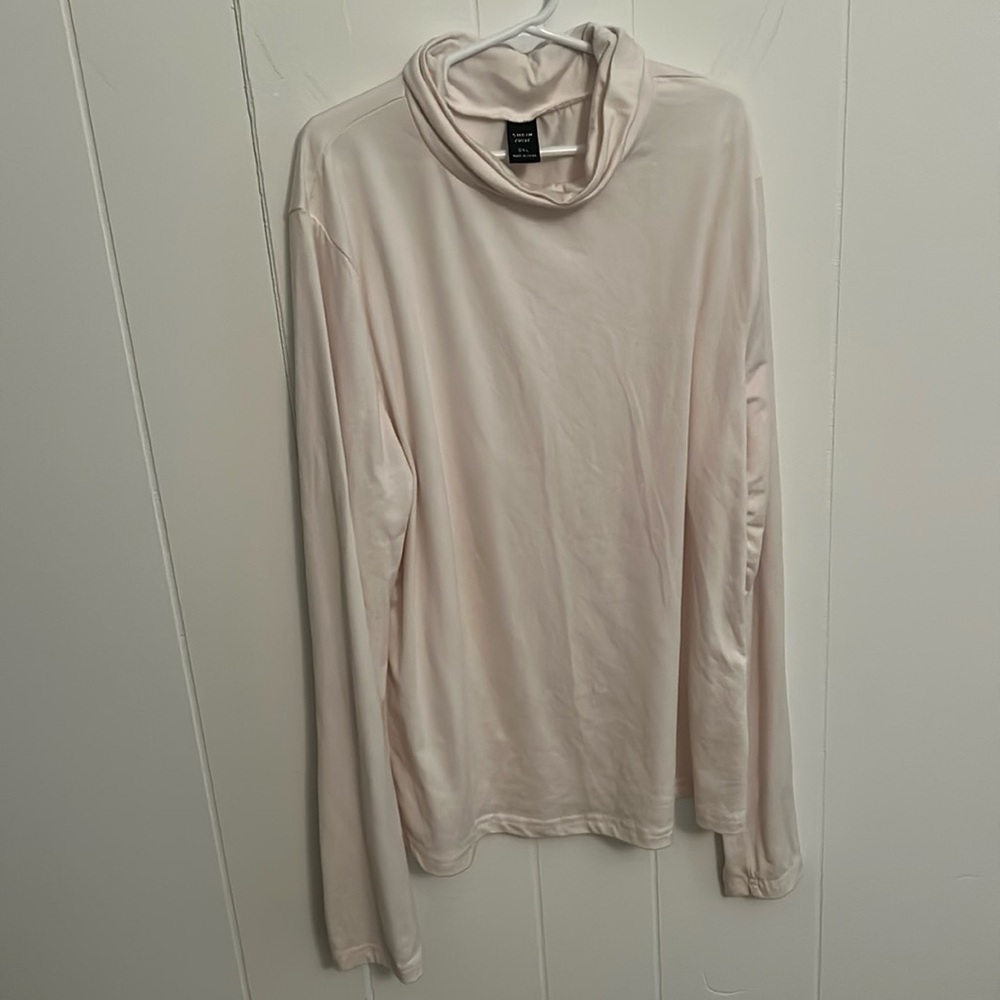 SHEIN CURVE Light Pink Turtleneck 0X